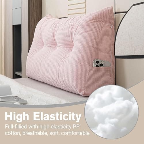 MQK Headboard Pillow Wedge Pillow Headboard Dorm Headboard Twin XL Long Back Pillow for Bed Sitting up Sleeping Bolster Pillow for Mattress Gap Filler thumbnail 7