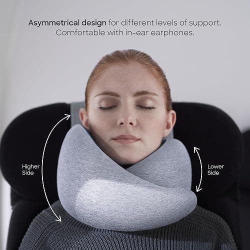 Ostrichpillow Go Neck Pillow, Travel Pillows for Airplanes, Premium Memory Foam Travel Pillow, 360º Ergonomic Design, Asymmetrical Sides, Travel Bag Included, Washable Modal Cover thumbnail 3