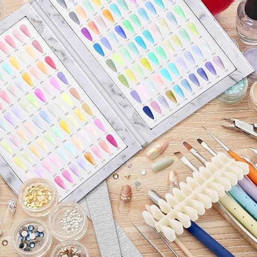 Velarionna 160 Nail Color Display Book with 240 Nail Tips and 1-200 Number Labels, Gel Polish Colors Card Board Professional Color Swatches Book thumbnail 4