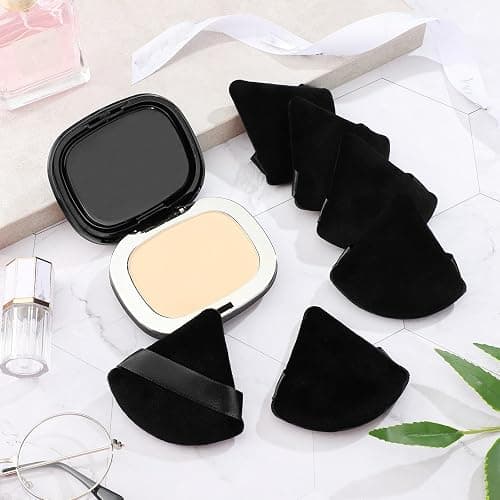 Suclain 48 Pcs Velour Triangle Powder Puff Soft Velour Makeup Puff for Face Powder Makeup Triangle Sponges for Wet and Dry Cosmetic Foundation Loose Mineral Body Tool(Black) thumbnail 3