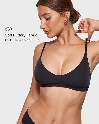INLYRIC Women's Inbarely Soft Scoop Bralettes No Padding Cami Bras Unlined No Underwire Comfort Sleep Bralette Pullover thumbnail 2