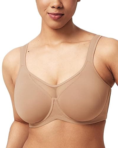 HSIA Minimizer Bras for Women Plus Size, Full Coverage Coolcomfort T Shirt Unlined Bra with Underwire for Heavy Breast - Image 1