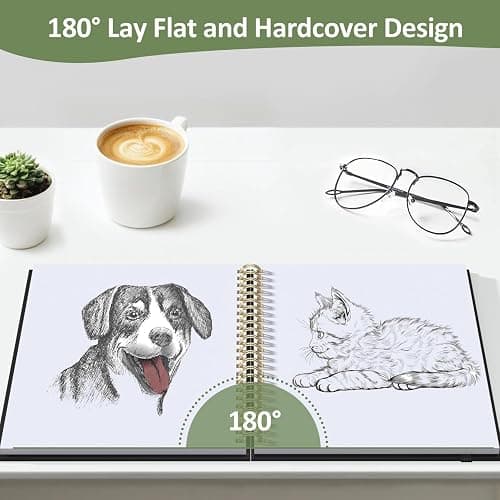 Forvencer 2 Pack Blank Spiral Notebook, 8"x 5.6"Hardcover Sketch Book, 100GSM Thick Paper, Art Sketchbook for Women & Adult, 2 x 100 pages Drawing Book Journal for School Office Drawing, Burgundy thumbnail 4