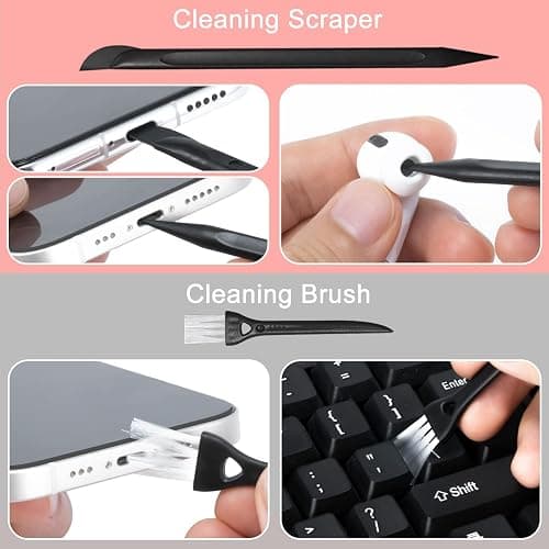 2 Pack Screen Cleaner Spray and Wipe for Laptop Monitor and Car Screens, Phone Touchscreen Mist Cleaning Kit for Cellphone, Tablet, PC, Computer, LCD, Eyeglass, iPhone, iPad, Mac Pro - Black and Pink thumbnail 3
