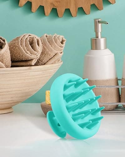 BEAUTLOHAS Silicone Scalp Massager Shampoo Brush, Shower Scrubber with Soft Bristles, Hair Growth & Dandruff Treatment, Wet/Dry Hair Massager for All Hair Types (Green) thumbnail 6