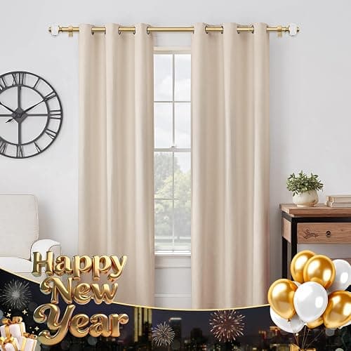 USFOOK 7/8 Inch Telescoping Splicing Drapery Rods for Windows 20 to 54 Inch, Gold Curtain Rods 32 to 58 Inch(2.6-7.2ft), Decorative Translucent Finials thumbnail 2