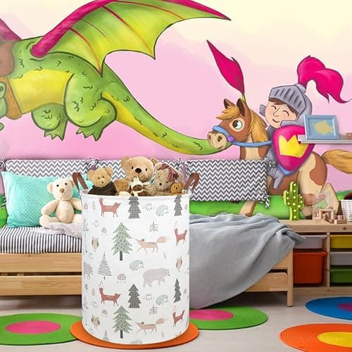 FXOLCSHE Animal Baby Laundry Basket,Woodland Animals Baby laundry hamper,Toy basket for boys,Nursery Hamper Gift Baskets for Bedroom,Toy Bin,Gift Basket.Baby room decor(Animal) thumbnail 4
