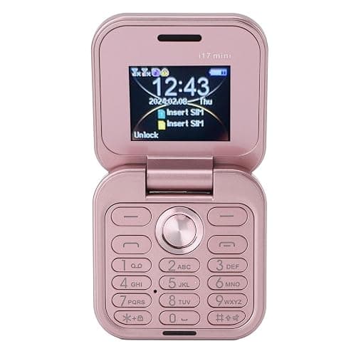 Brrnoo Flip Small Cell Phone Dual Nano SIM Media Player HD Rear Camera LED Flashlight GSM Network Seniors (Pink) thumbnail 5