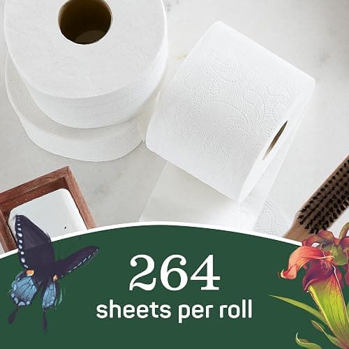 Aria 100% Recycled Toilet Paper, 24 Rolls, 3-Ply Soft Bath Tissue, Paper Packaging thumbnail 8