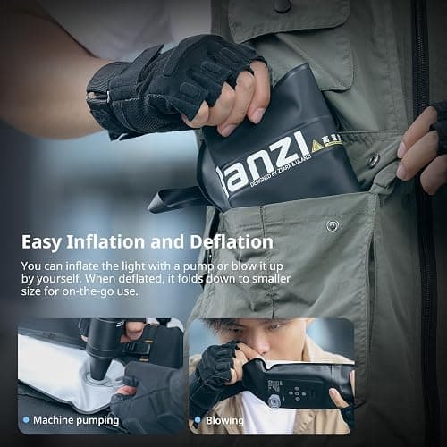 ULANZI UA12 Luz de Tubo de Aire Portátil, Tubo de Aire Inflable Bicolor 2700-6500K, Luz de Video LED de Mano 18Wh Batería USB-C Recargable, Tubo Led Inflable Impermeable para Fotografía o Camping thumbnail 6