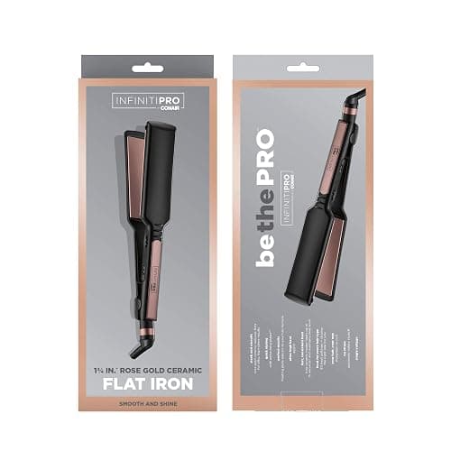 Infiniti PRO CONAIR Rose Gold Ceramic Flat Iron Hair Straightener, 1 3/4-Inch Flat Iron with Extra-Long Plates, Including a Floating Plate, Advanced Heat Technology, Black thumbnail 7