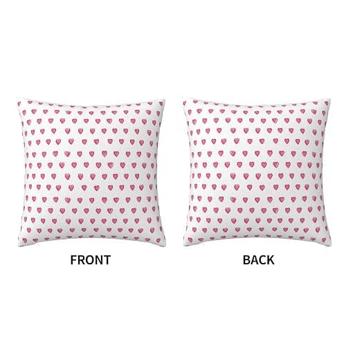 KNoRRS 18x18 Pink Throw Pillow Covers with Zipper - Decorative Square Roller Cushion Rabbit Cases for Sofa and Bedroom, Preppy2, 79998 thumbnail 4