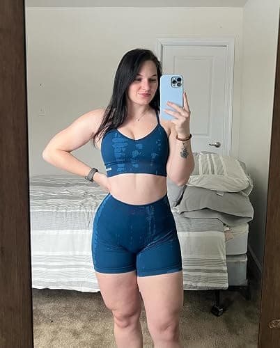 AUROLA Serpent Seamless Scrunch Workout Shorts for Women,Tummy Control Squat Proof Ribbed Thick Active Gym Short thumbnail 2