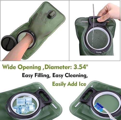 Hydration Bladder, 1.5-2-3L Water Bladder for Hiking Backpack, BPA-Free Leak Proof Water Reservoir Storage Bag, Water Pouch Hydration Pack for Camping Cycling Running thumbnail 5