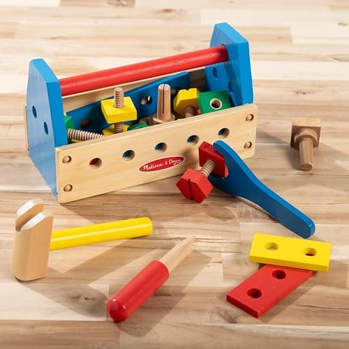 Melissa & Doug Take-Along Tool Kit Wooden Construction Toy (24 pcs) thumbnail 9