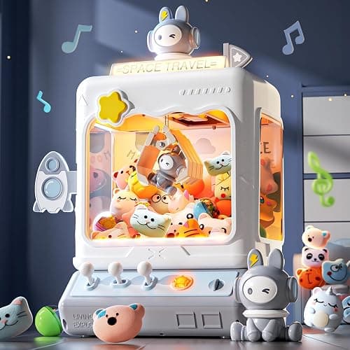 Skirfy Space Claw Machine for Kids, Mini Electronic Game Vending Machine,Candy Dispenser Game for Kids，Birthday for Girls Boys(Blue) - Image 1