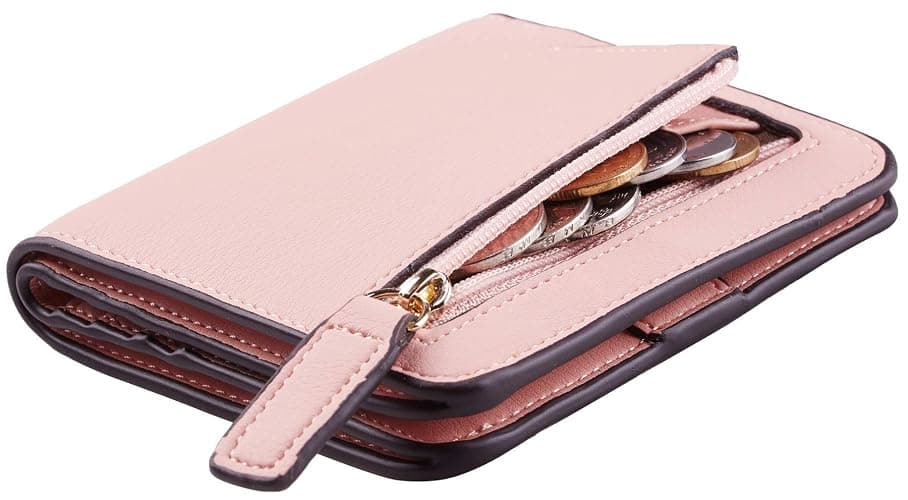 Toughergun Women’s Small Slim Leather Wallet with RFID Protection, Compact Bifold Mini Purse with Clear ID Window - Image 1