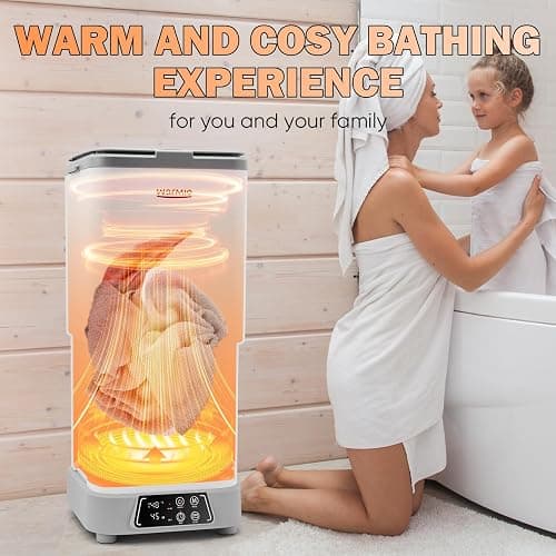 Warmio 30L Towel Warmer,Large Luxury Towel Warmers, Hot Towel Warmer with Dryer, Adjustable Heating Time Setting, Fragrance Disc,12h Delay Time,Towel Warmers for Bathroom,Spa Home (White-Grey) thumbnail 9