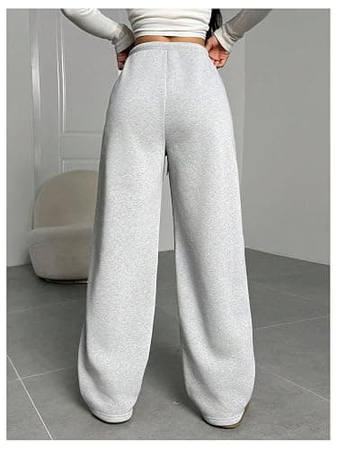 RoseSeek Women's Drawstring Waist Straight Streetwear Long Wide Leg Pants Casual Loose Baggy Workout Long Fall Sweatpants thumbnail 3