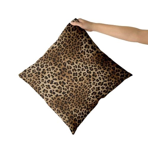 Granbey Brown Leopard Throw Pillow Cover - 2 Pcs Cheetah Pillow Case 22x22 inch Cotton Soft Animal Print Pillows Covers Decorative Cushion Cover for Home Couch Bed Sofa Double Side Printed thumbnail 5