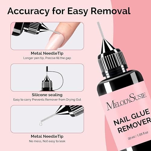 MelodySusie 30ML Nail Glue Remover for Press on Acetone Free Nail Polish Remover Multi-Functional Remover for Nails Tips Gentle Glue Remover for Gel x Nails for Home Salon thumbnail 4