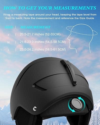RIOROO Skihelm, Skihelme Herren Damen Jugendliche Größenverstellbar,Warme Flusen-Ohrpolster Snowboardhelm,Leichter Ski Helm mit Verstellbarem Belüftungssystem,Kompatibel mit Einer Skibrille thumbnail 4