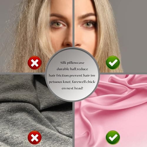Natural Mulberry Silk Pillowcase for Hair and Skin Standard Size 20"X 26" Case with Hidden Zipper Soft Breathable Smooth Cooling Silk Pillow Covers for Sleeping(Pink,1Pcs) thumbnail 5