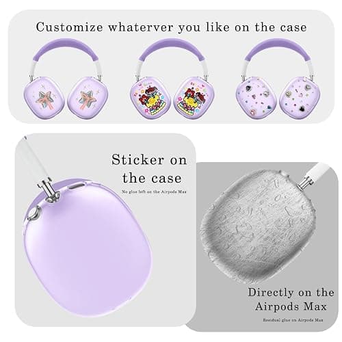 Aiaabq for AirPods Max case Cover(2024/2020),Anti-Scratch Ear Pad Case Cover/Ear Cups Cover/Headband Cover for AirPods Max(USB-C/Lightning). Clear Soft TPU and Silicone,Skin Scratch Proof. thumbnail 5