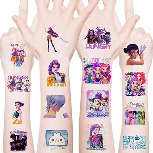 40pcs Sheets Kpop Demon Temporary Tattoos for Kids, Cartoon Kpop Hunters Birthday Party Favors Gifts for Girl Boys Home Activity Class Prizes Carnival Christmas Rewards thumbnail 3