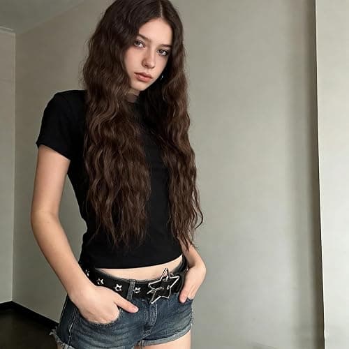 MILAKOO Punk Leather Waist Belt for Women Vintage Accessories for Hippie Skateboarding Enthusiasts thumbnail 5