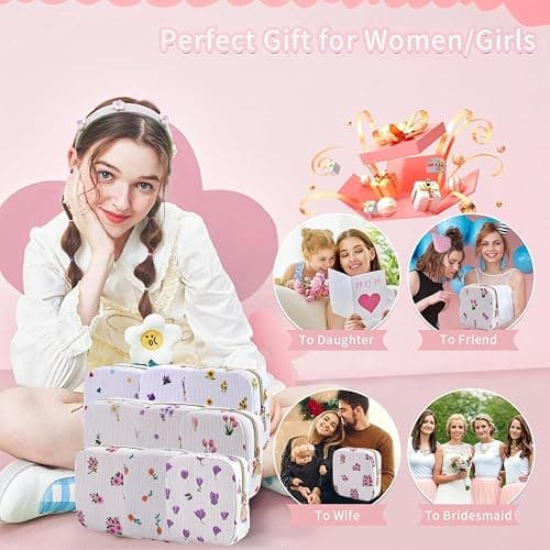 Teircno 2-Pack Period Bag for Women Girls, Portable Corduroy Sanitary Napkin Storage Bag Period Pouch Small Discreet Menstrual Pouch, Sanitary Pads Bag Period Kits Tampons Holder for First Period thumbnail 6