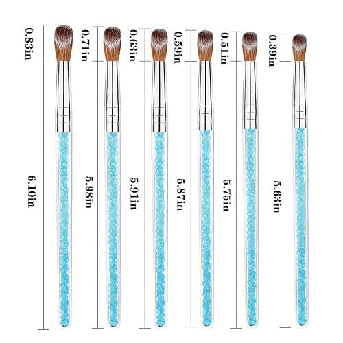 6 Multi-Size Nail Art Brush Set for Acrylic & Dip Powder - Precision 3D Carving, Extension & Detailing, 3A+ Nylon (Pro & Beginner) thumbnail 3