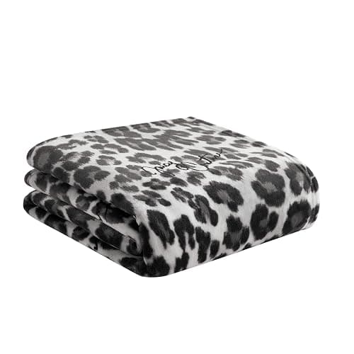Juicy Couture Luxurious Throw Blanket for Couch - 50” x 70” Inches - Regent Leopard Print Blanket - Plush & Cozy Throw Blanket - Decorative Blankets for Sofas, Throws for Chairs, and Beds – Grey thumbnail 6