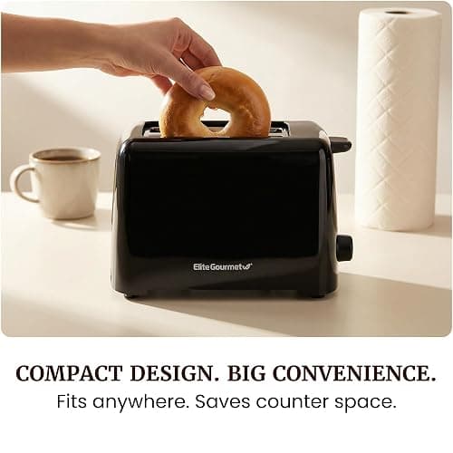 Elite Gourmet 2-Slice Cool Touch Toaster – 6 Browning Levels, Extra Wide 1.25” Slots for Bagels & Thick Bread, Cancel Function, Compact, ETL Certified, Black thumbnail 6