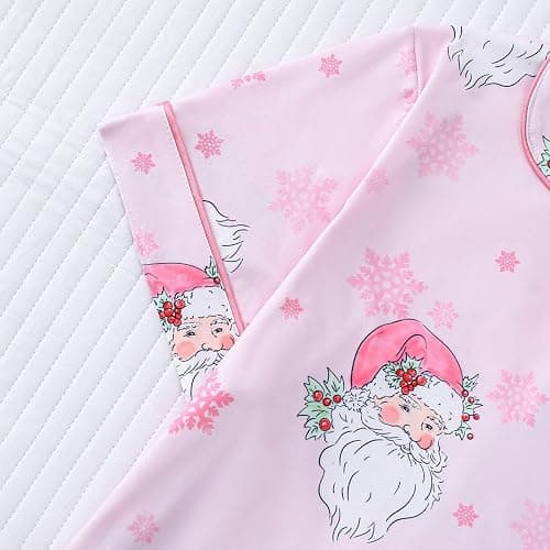 Christmas Pajamas For Women Set,Button Down Short Sleeve Shirts And Shorts Set Soft Casual Cute Xmas Print Pjs Sleepwear thumbnail 4