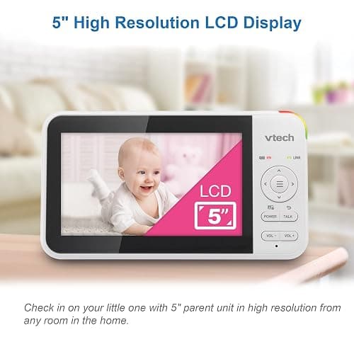VTech VM924 Video Baby Monitor with Camera, Pan&Tilt, Baby Monitor with 5" LCD Screen,Up to 17 Hrs Battery Life,1.33x Zoom,Night Vision,300m Long Range,Soothing Sounds,2-Way Talk,Secured Transmission thumbnail 5