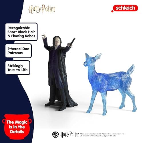 Schleich Harry Potter - 2Pc Professor Snape & Patronus | 42683 | Harry Potter Figurine, Wizarding World Figures, thumbnail 4