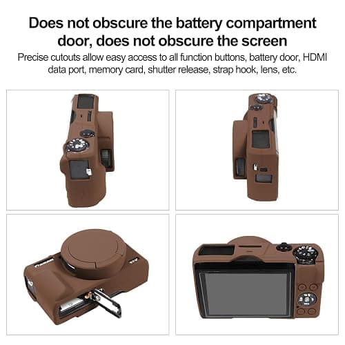 Easy Hood Case for Canon Powershot G7 X Mark III Digital Camera, Soft Silicone Protective Cover with Removable Lens Cover for Canon Powershot G7X Mark III DSLR Camera (Brown) thumbnail 3