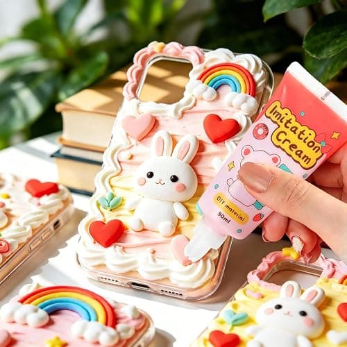 Mesenymm Cream Glue, 12 PCS 15ml Simulation Cream Glue Kit, DIY Phone Case Kit with 12 PCS Piping Tip for Case Craft Party Birthday Gifts Mirror Jewelry Accessories thumbnail 3