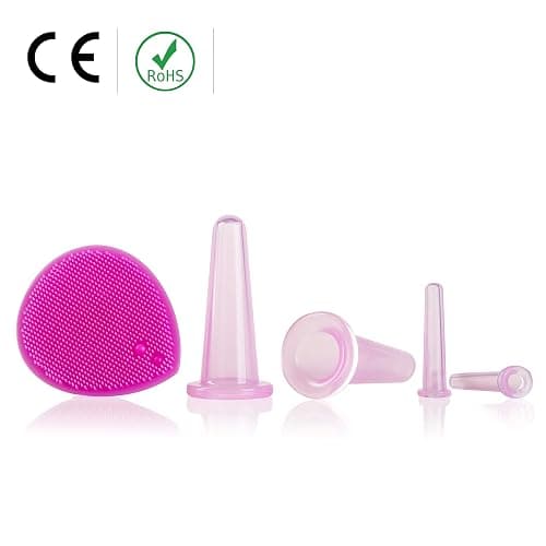Cupping Therapy Sets - Face Cupping Set - Double Chin Reducer - Facial Cupping System - Silicone Massage Cups - Cupping for Cellulite Kit - Ideal to Shape Your Cheeks and Chin - by Sandine (Pink) thumbnail 2
