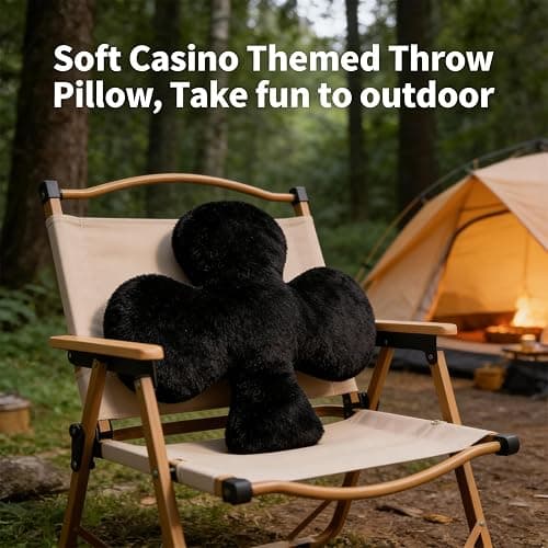 Soft Casino Themed Throw Pillow, Sofa Cushions, Poker Plush Pillows, Realistic Playing Card Heart-Shaped Pillow, Dice Pillow, for Sofa Couch Chair, Funny Poker Plush Pillow (Spades) thumbnail 7