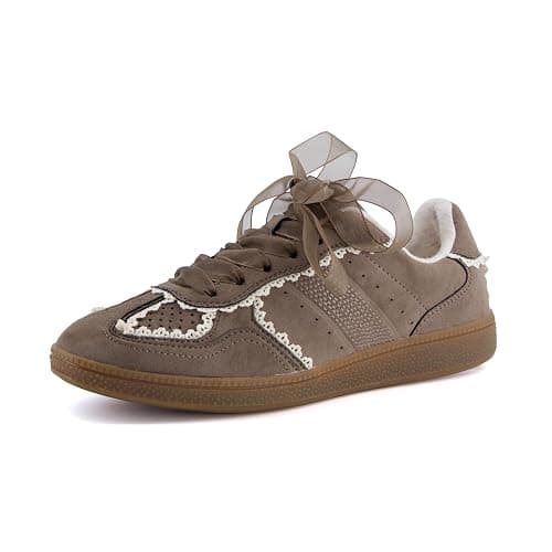 CUSHIONAIRE Belinda Women’s Lace Detail Casual Sneakers – Elegant Ribbon Lace-Up Shoes with Memory Foam thumbnail 9