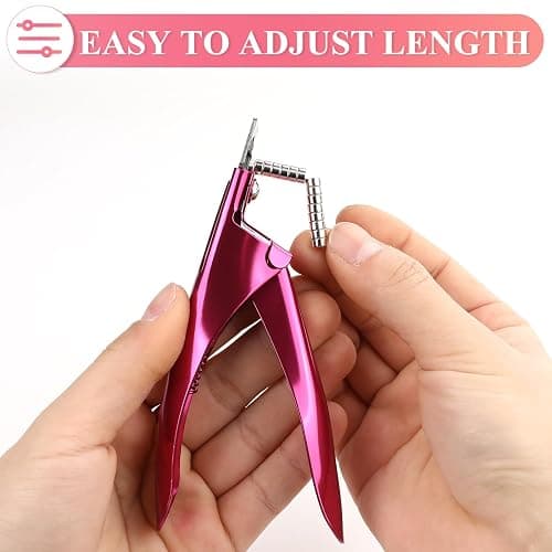 False Nail Clippers with Magnets Stainless Steel Nail Cutter for Acrylic Nail Nail Clippers with 15Pcs Small Magnets for Home Salon Nail Art (Pink) thumbnail 4