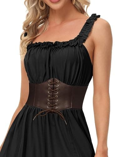 GRACE KARIN Lace-up Cinch Belt Tied Corset Elastic Waist Belt - Coffee - XX-Large thumbnail 6
