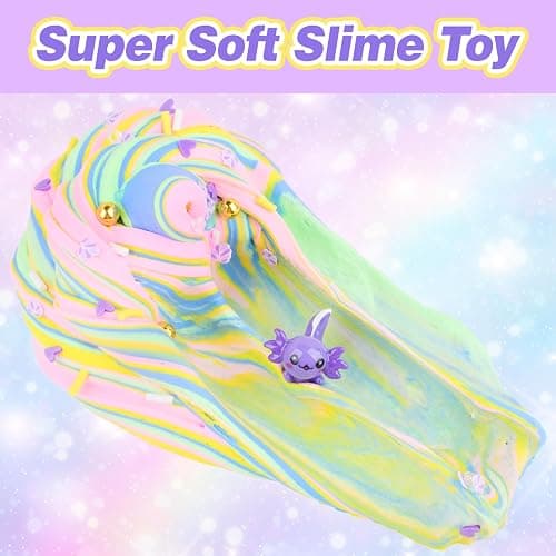 Purple Axolotl Butter Slime Kit, with Fun Slime Add Ins, Soft and Stretchy, Non-Sticky, Scented Butter Slime Kit for Kids, Birthday Gifts for Boys & Girls, Classroom Rewards, DIY Stress Relief Toy - Purple Axolotl Slime thumbnail 4