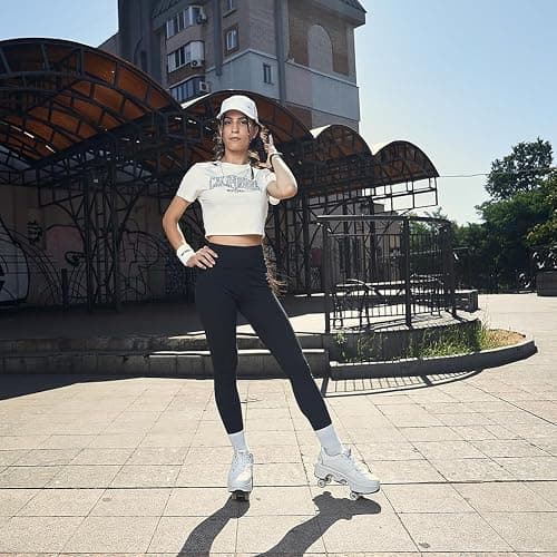 2-in-1 Roller Skates & Sneakers Unisex Retractable Wheels Outdoor Fun & Fitness Kick Roller Shoes thumbnail 4