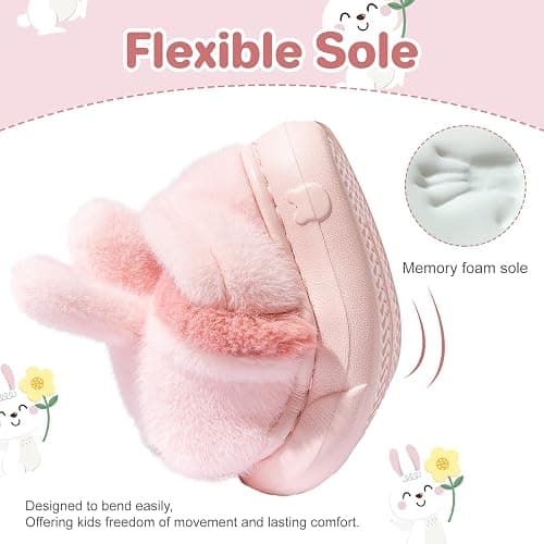 Drecage Toddler Kids Slippers Girls Boys House Shoes Winter Slippers Plush Warm Soft with Cute Cartoon Design Indoor Shoes thumbnail 4