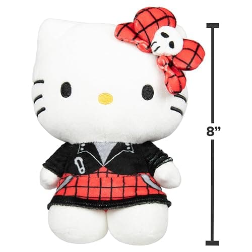 Jazwares Hello Kitty and Friends Series 2, Hello Kitty Red Punks Plush - Officially Licensed Sanrio Product from Ages 6+ thumbnail 3