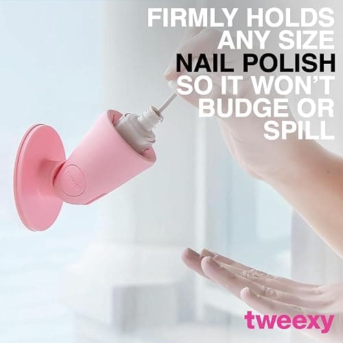 tweexy Hinge Untippable Nail Polish Bottle Holder | Anti-Spill Nail Polish Holder Stand, Tilted, IntelliStick Airlock Suction | Fingernail Painting, Nail Art Tools | Nail Polish Accessories (Blush) thumbnail 6
