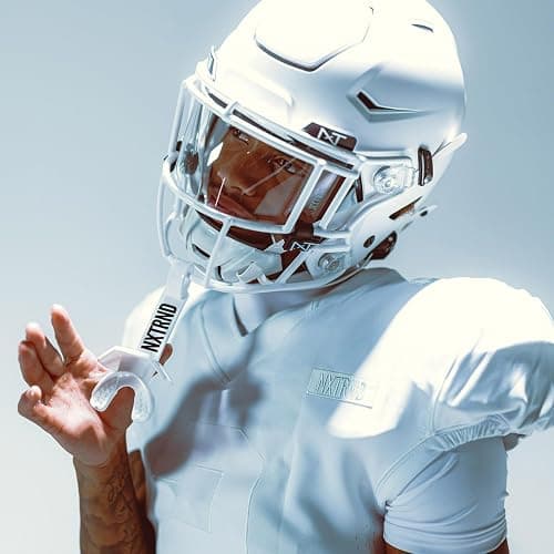 Nxtrnd Two Football Mouth Guard, Football Mouthpiece with Strap, Fits Adult & Youth (White) thumbnail 6